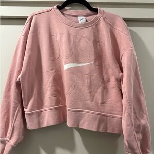 Nike Light Pink Cropped Sweatshirt